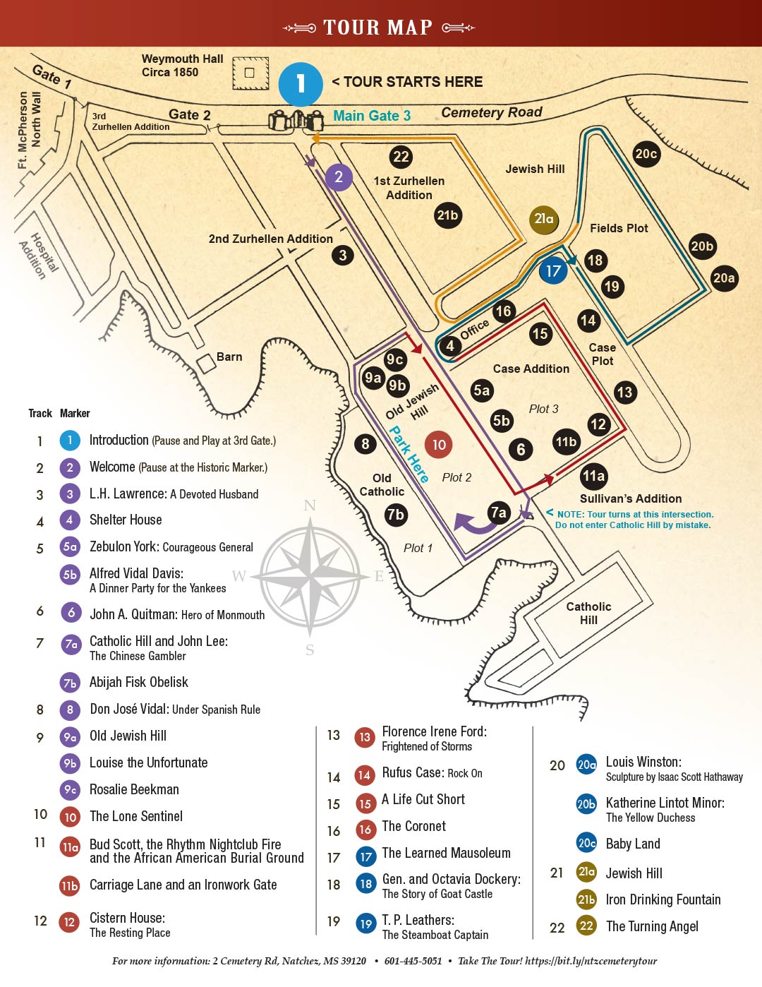 Natchez City Cemetery Map